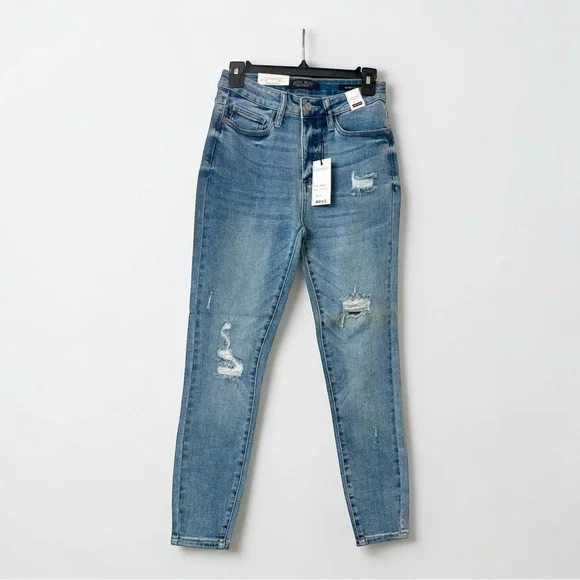 Judy Blue Hilaria Hi Rise Distressed Skinny Fit Jeans JB82330, Size 9 / 29 New - Picture 3 of 15